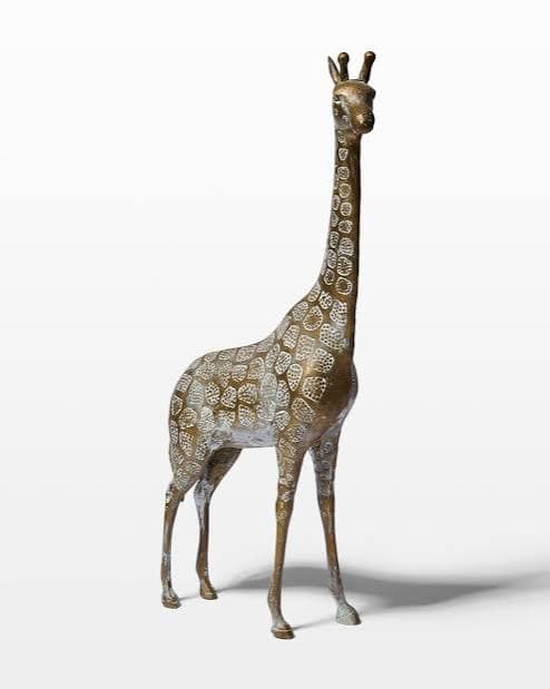 Recycled Brass Giraffe Sculpture 20cm 3