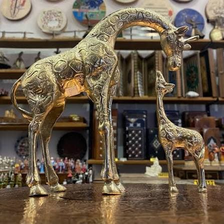 Recycled Brass Giraffe Sculpture 20cm 4