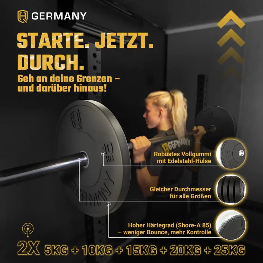 Rubber Weight Plates Set 100kg 3