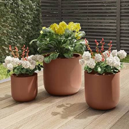 Outdoor Planter Set 3pcs Terracotta 4