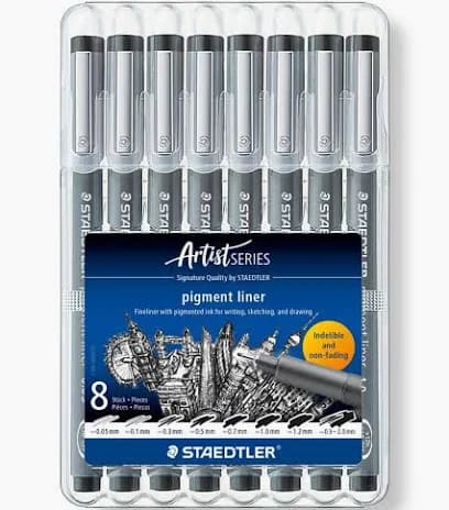 Staedtler Pigment Liner Fineliner Set 8pcs