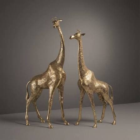 Recycled Brass Giraffe Sculpture 20cm